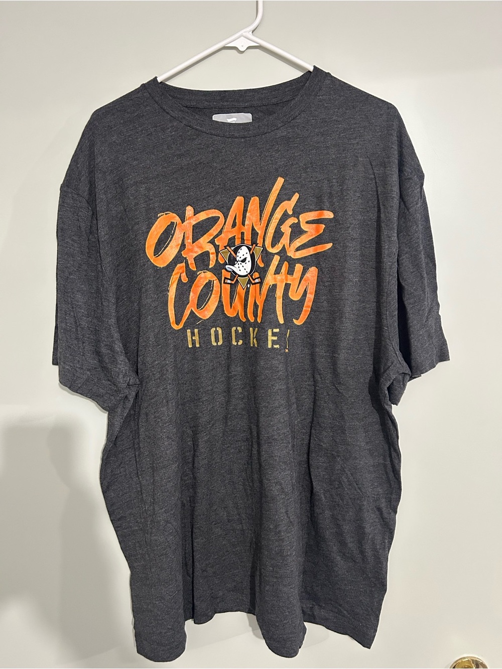 Anaheim Mighty Ducks NHL Orange County Hockey Graphic Tee - Charcoal Gray